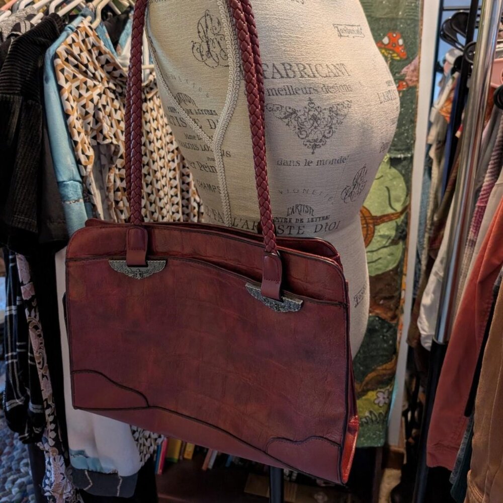 Bueno Leather Handbag Brick/Brown